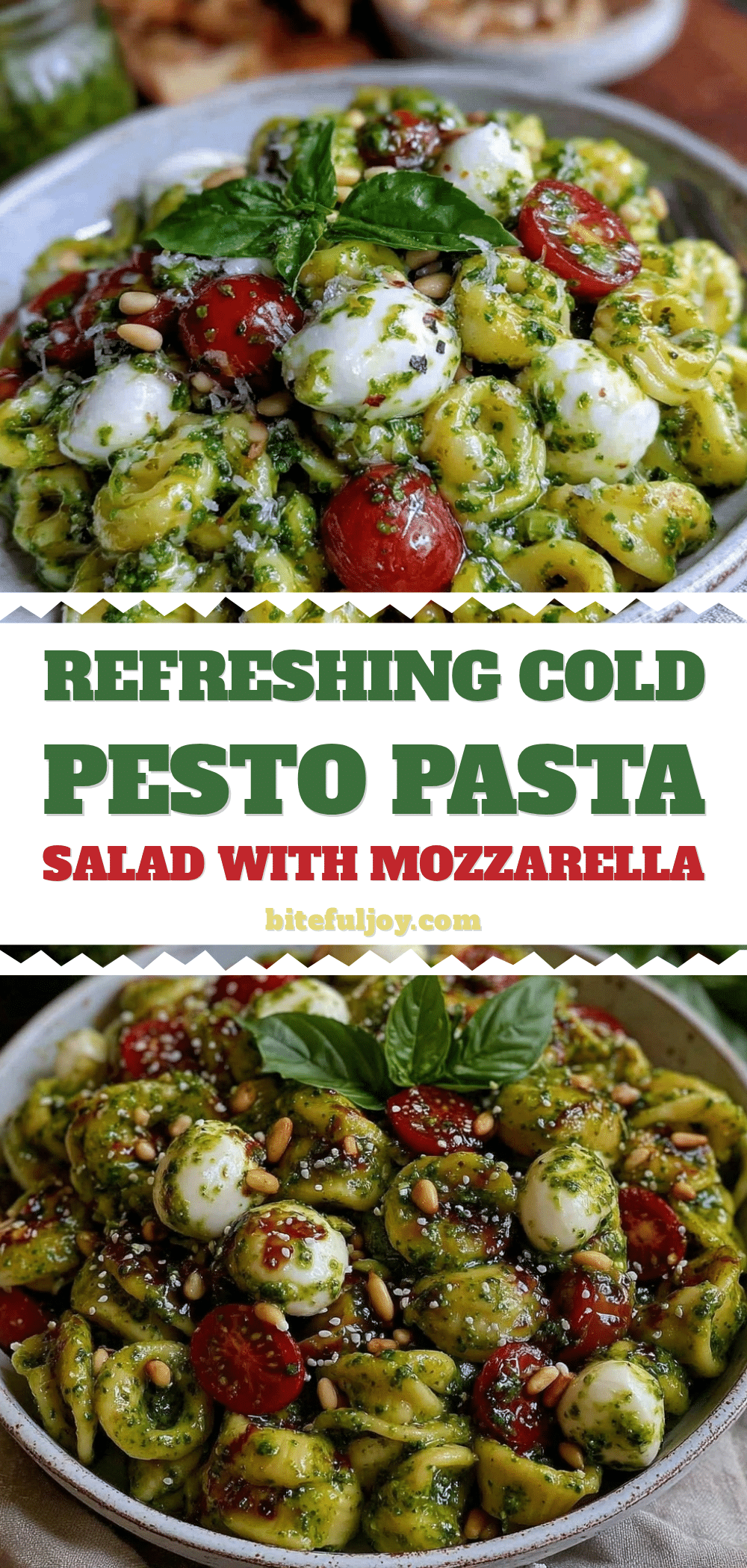 fresh cold pesto pasta salad recipe