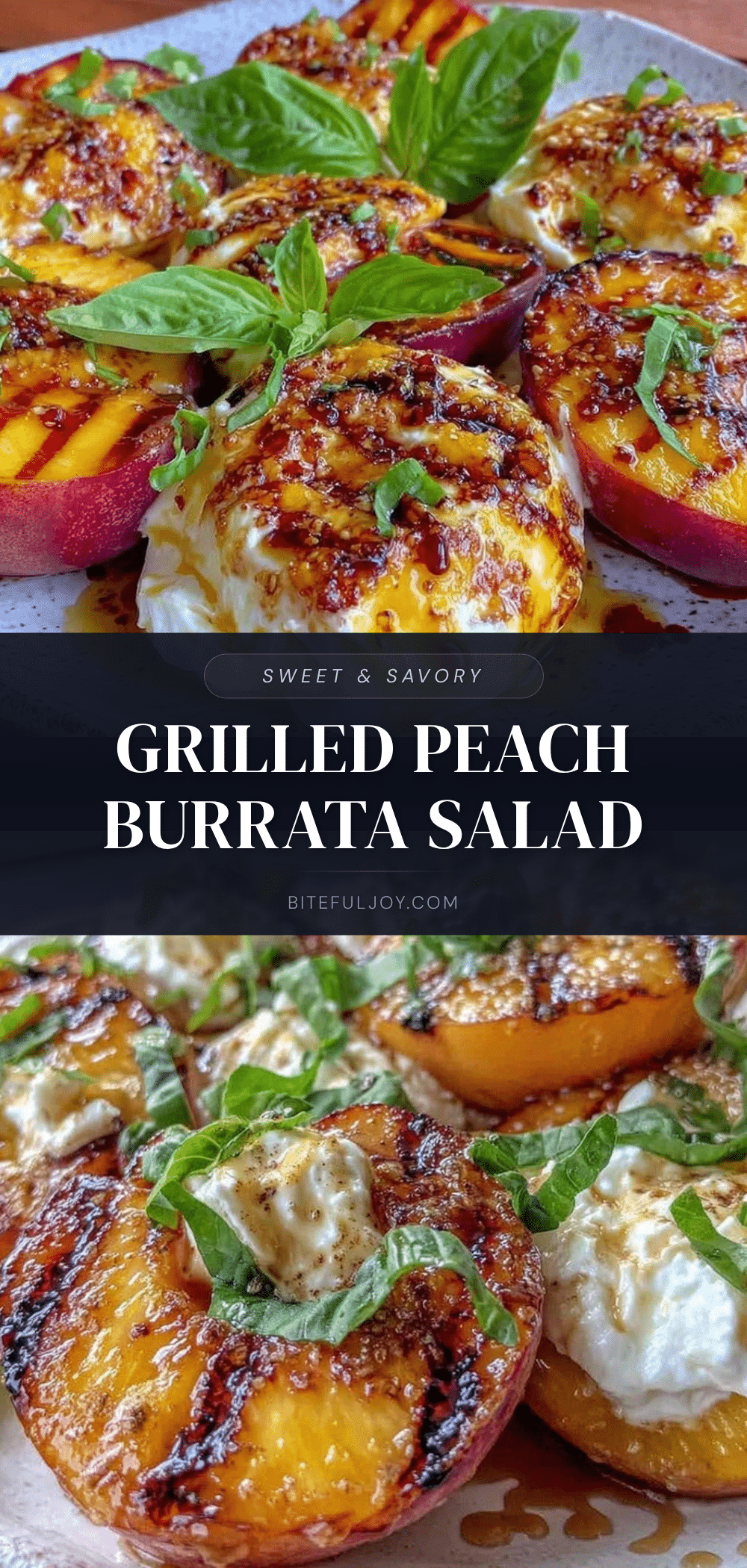Fresh Grilled Peach and Burrata Salad recipe