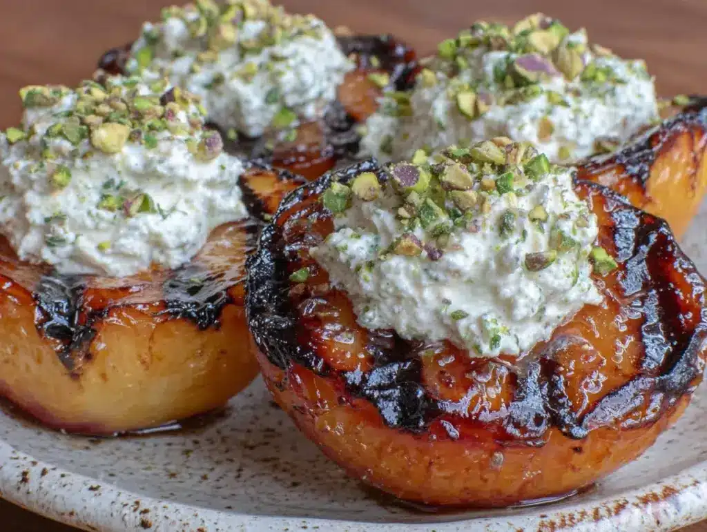 fresh grilled peaches recipe - featured image