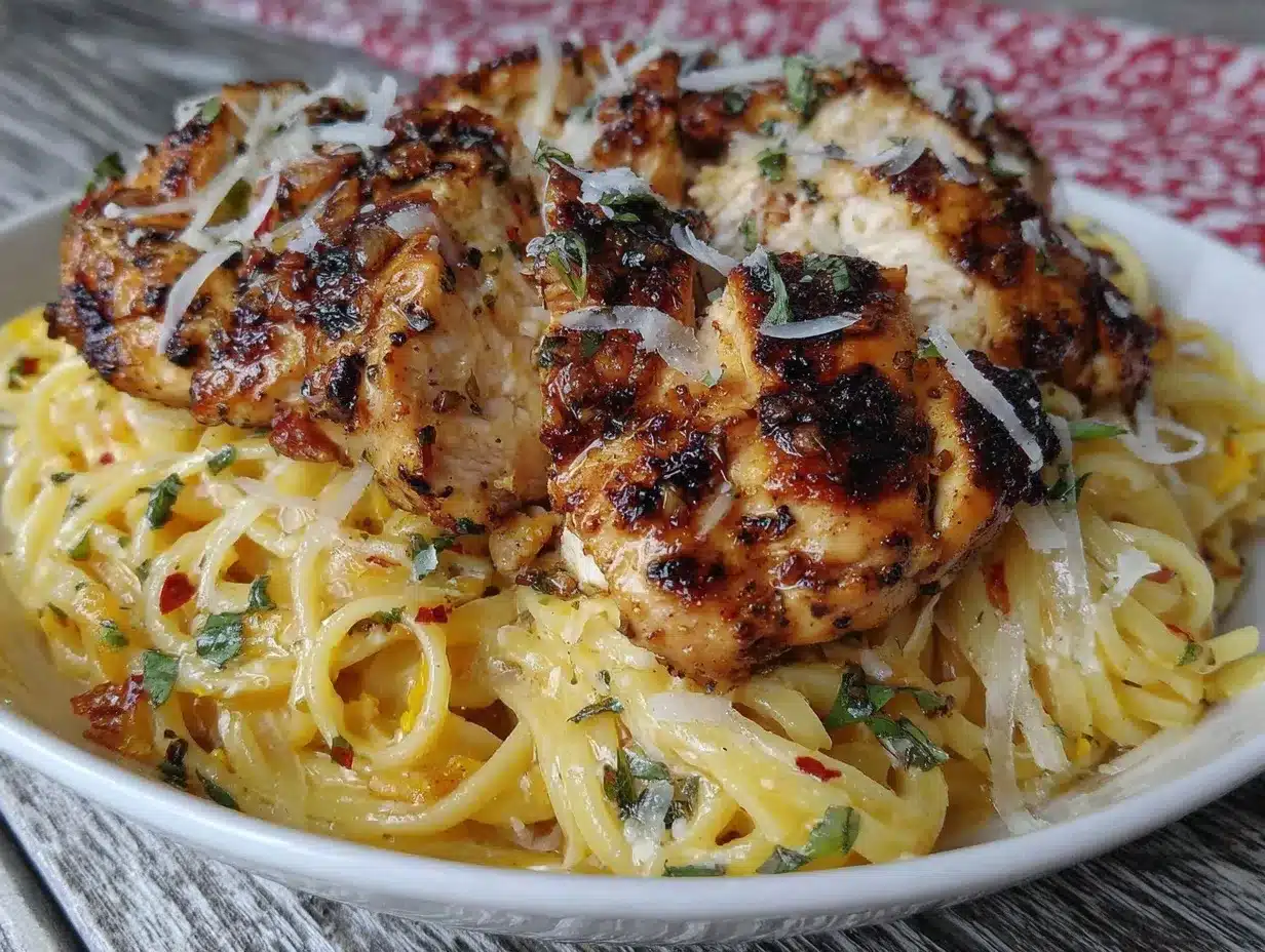 fresh lemon basil pasta with grilled chicken preparation steps