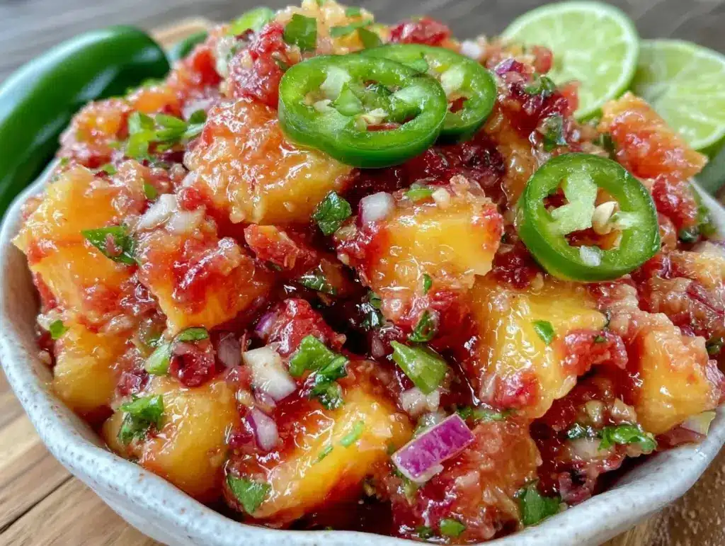 fresh zesty peach salsa - featured image