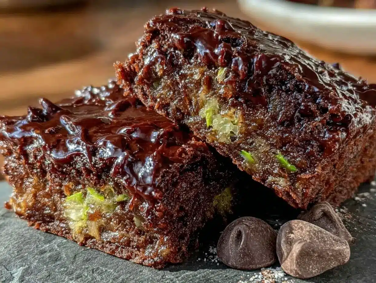 fudgy triple chocolate zucchini brownies preparation steps