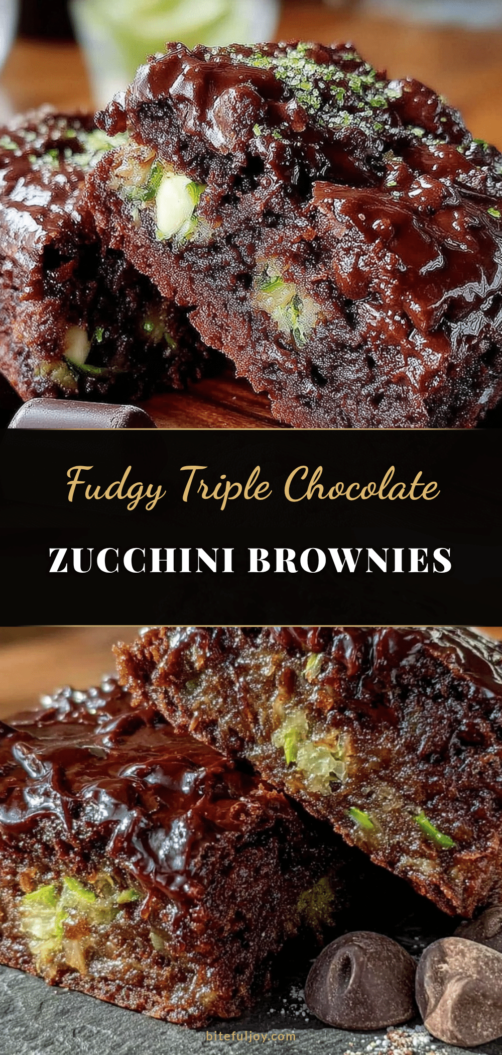 fudgy triple chocolate zucchini brownies recipe