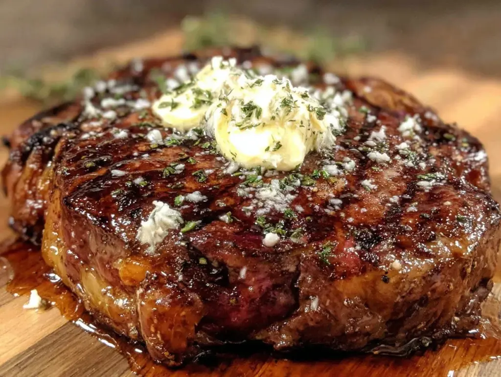 garlic butter ribeye steak - featured image