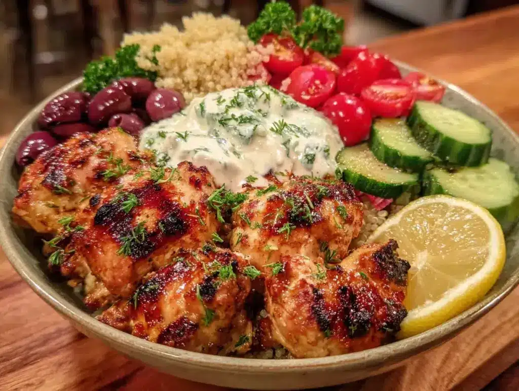 Greek chicken bowl - featured image