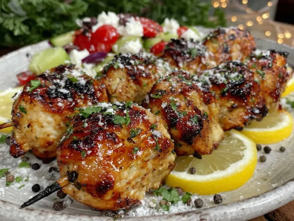 Greek lemon chicken souvlaki - featured image