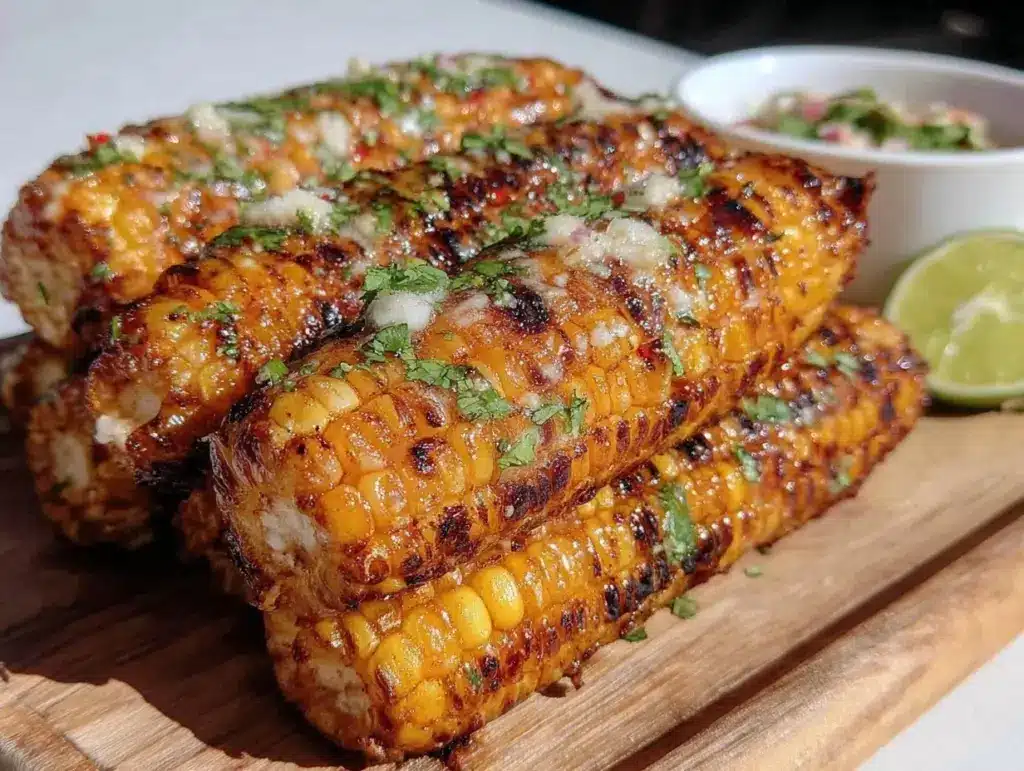 grilled corn on the cob with chili lime butter - featured image