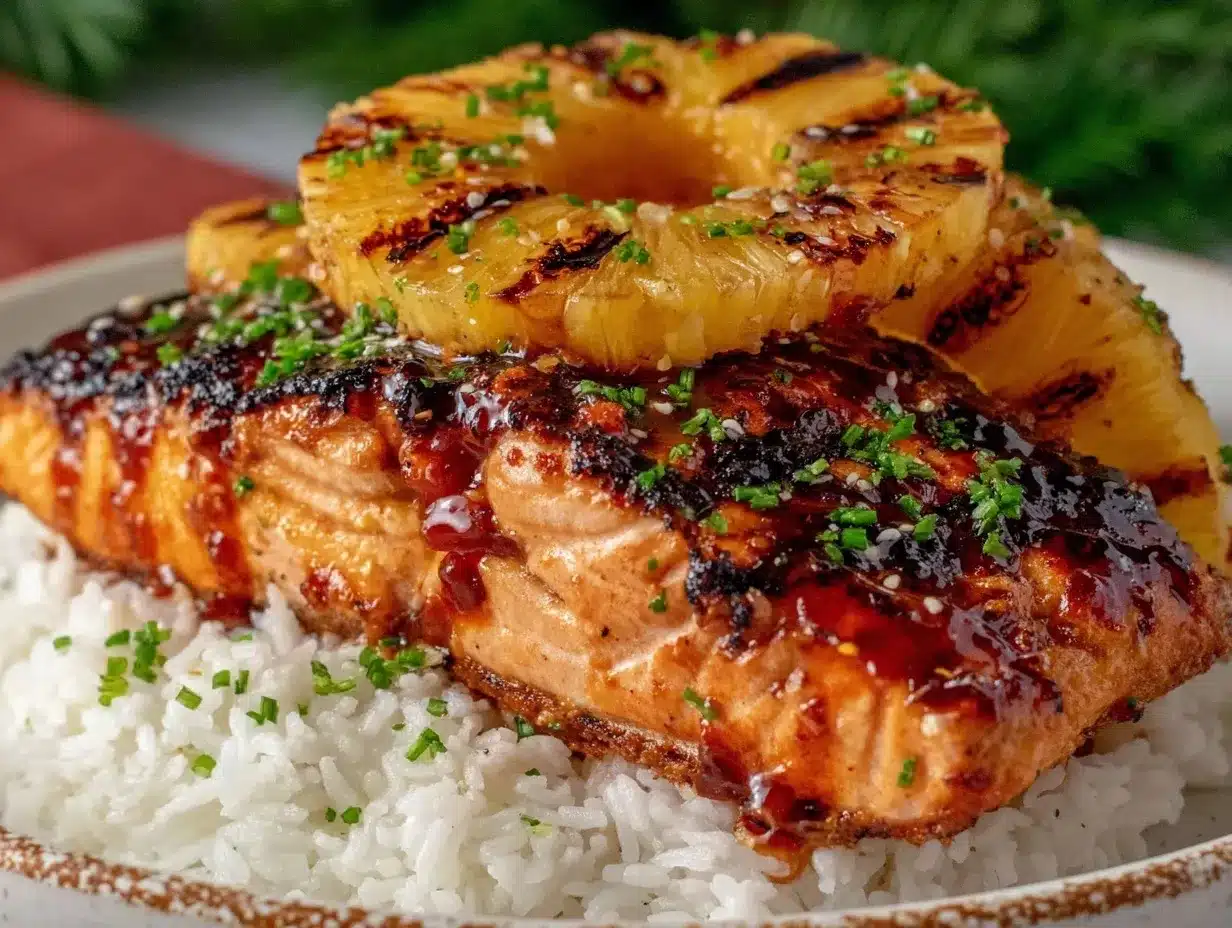 grilled pineapple teriyaki salmon preparation steps