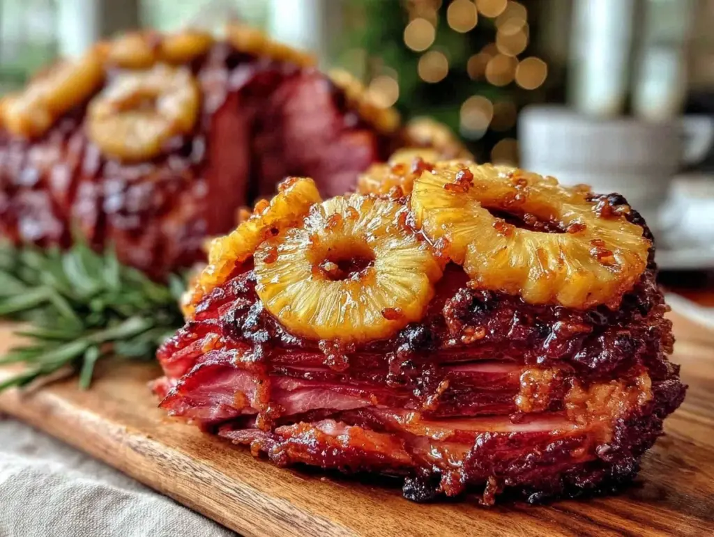 honey bourbon glazed ham - featured image
