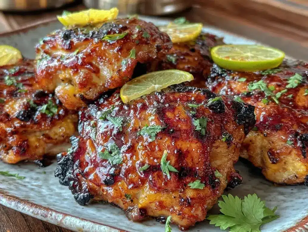 honey chipotle grilled chicken thighs - featured image