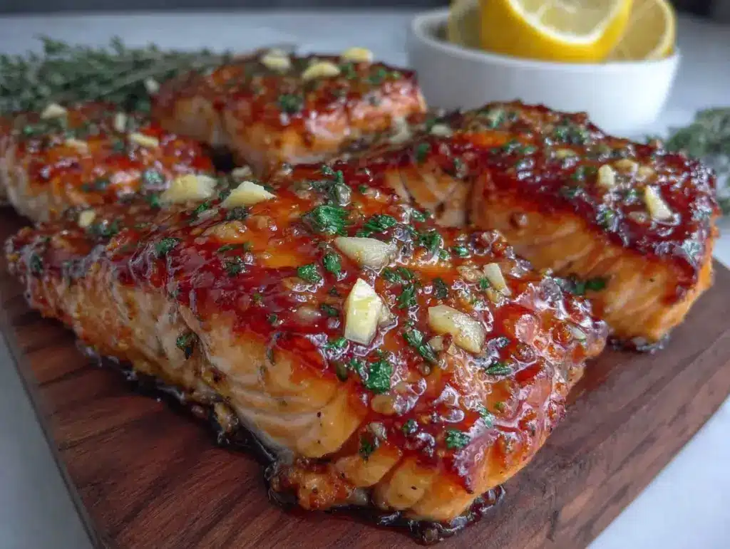 honey garlic glazed salmon - featured image