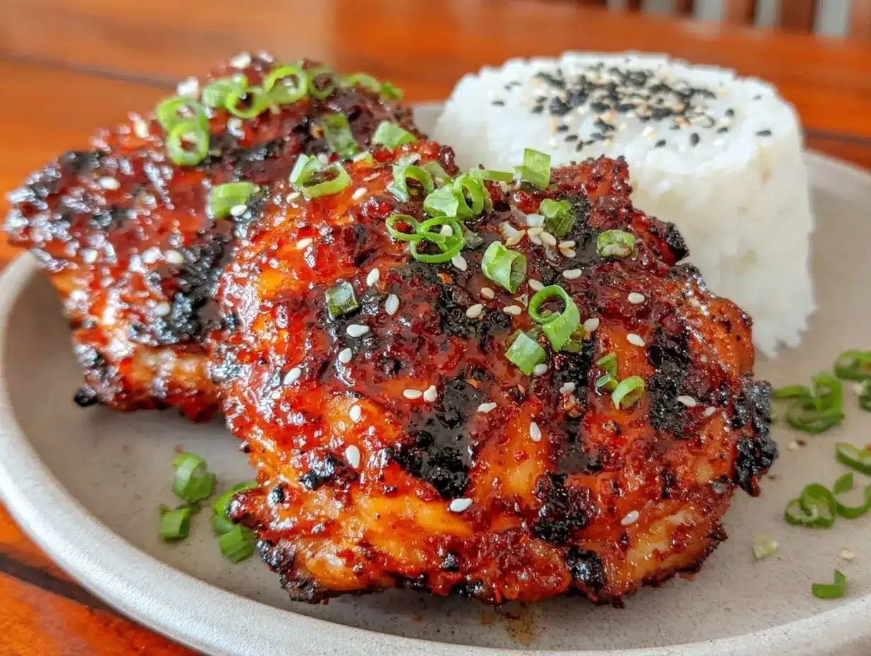Korean gochujang grilled chicken thighs preparation steps