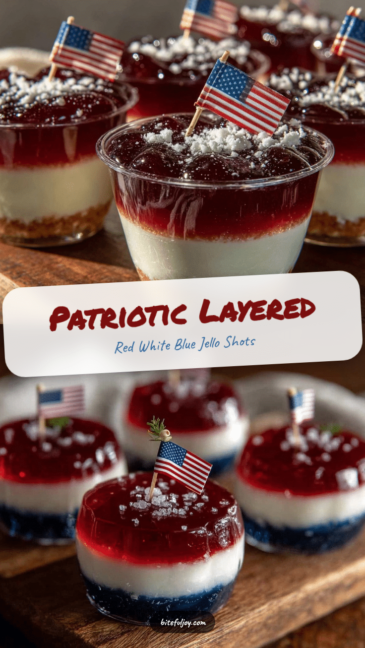 layered red white blue jello shots recipe