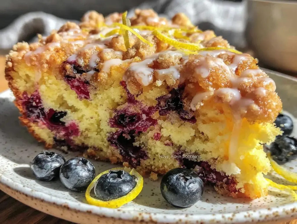 lemon blueberry breakfast cake - featured image