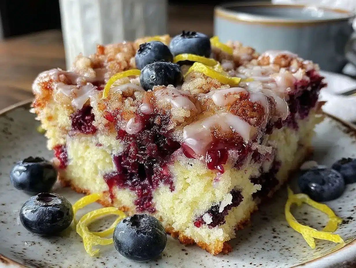 lemon blueberry breakfast cake preparation steps