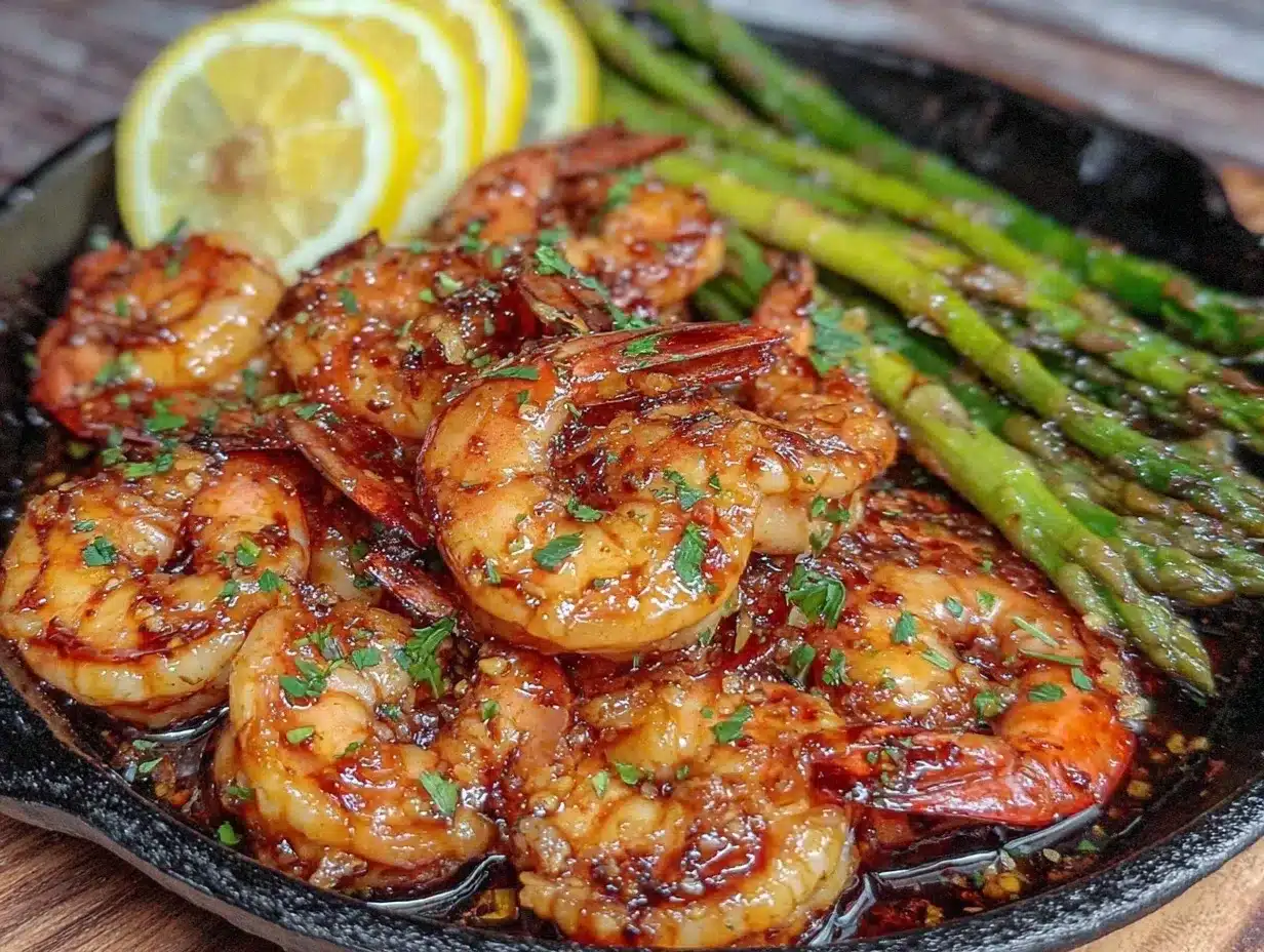 lemon garlic butter shrimp and asparagus preparation steps