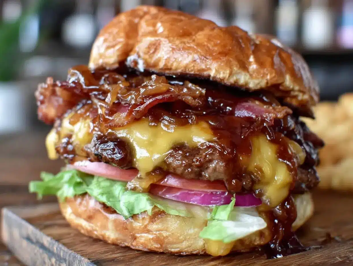 loaded bacon burger preparation steps