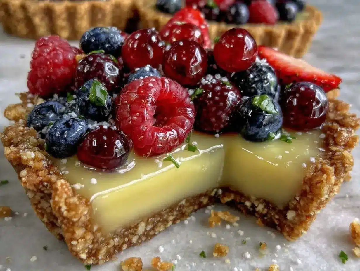 mixed berry lemon curd tart preparation steps