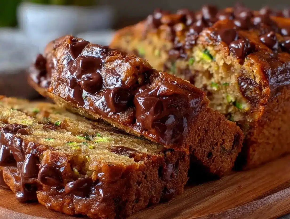 moist chocolate chip zucchini bread - featured image