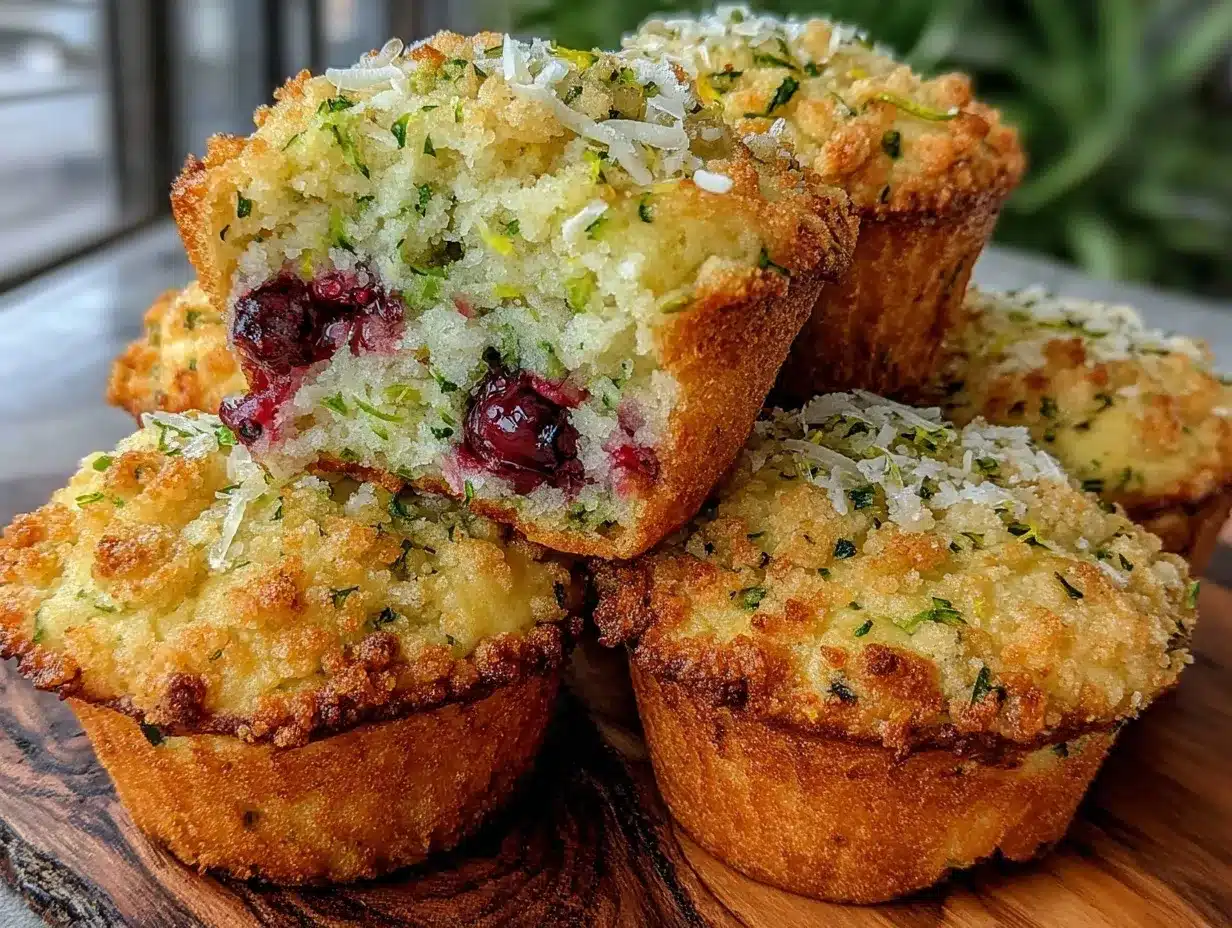 moist lemon blueberry zucchini muffins preparation steps
