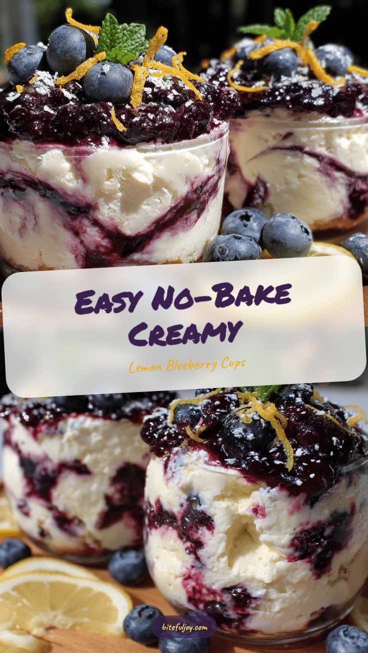 no bake lemon blueberry cheesecake cups recipe