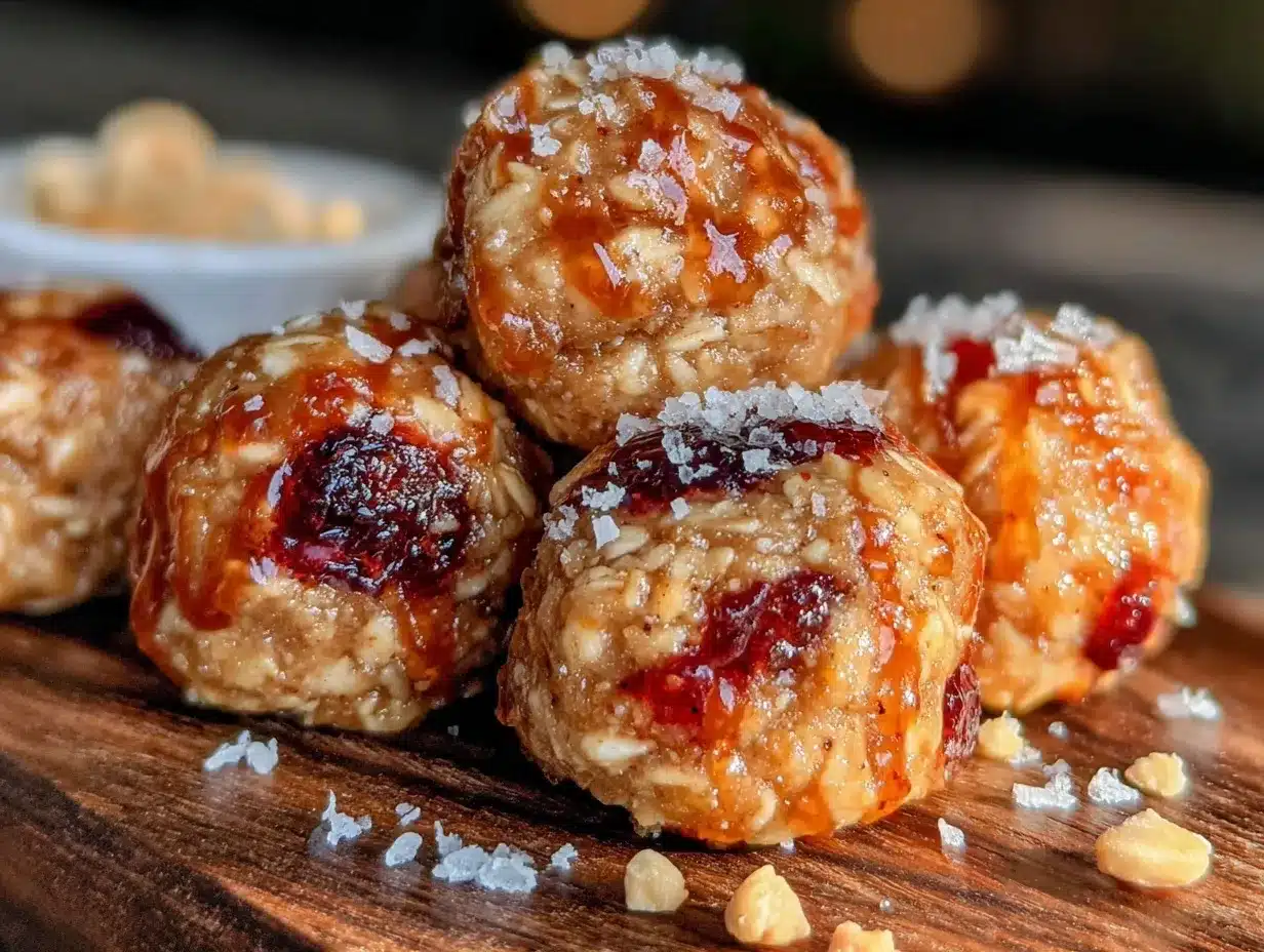 no bake peanut butter jelly energy bites preparation steps