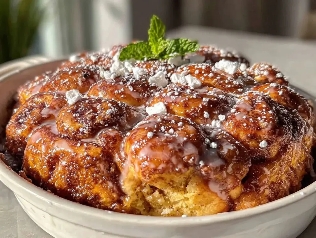 overnight cinnamon roll casserole - featured image