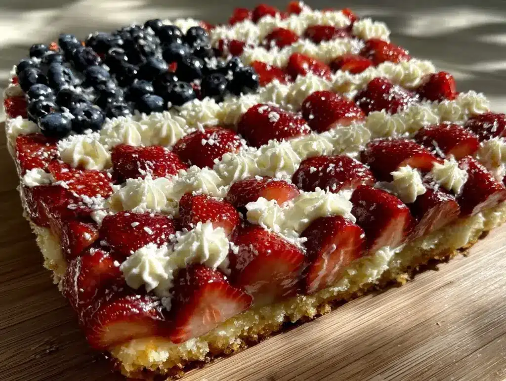 patriotic flag sheet cake - featured image