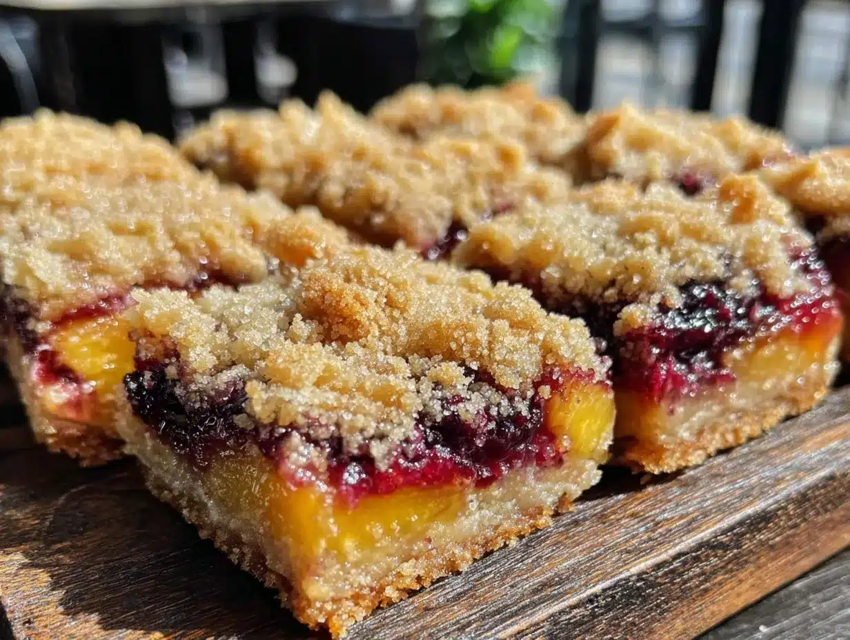 peach blueberry crisp bars preparation steps