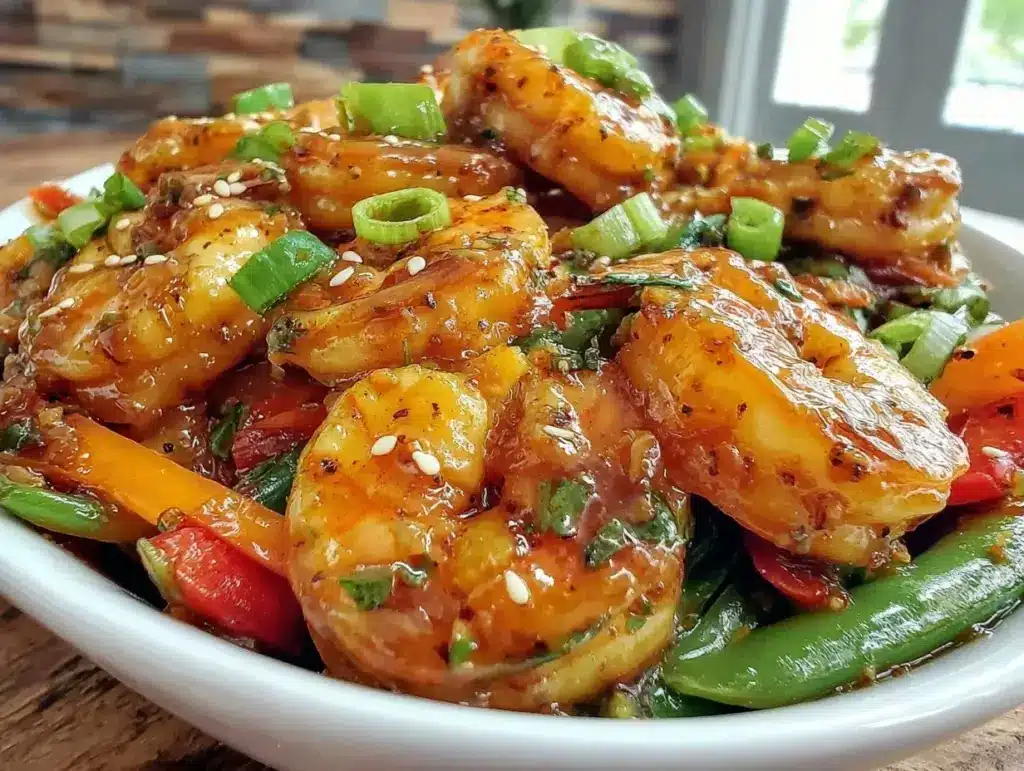 quick honey garlic shrimp stir-fry - featured image