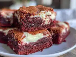 red velvet flag brownies - featured image