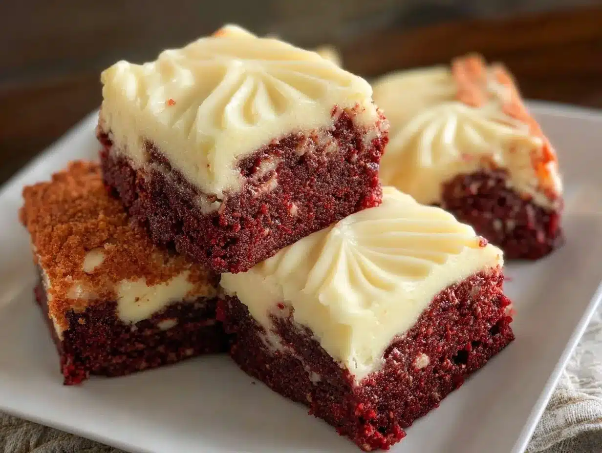red velvet flag brownies preparation steps