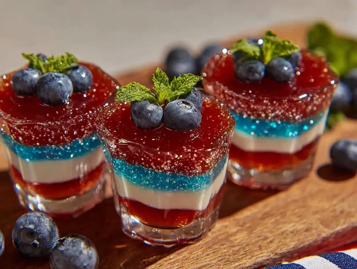 red white blue layered jello shots preparation steps