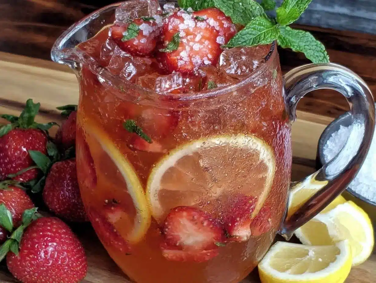 Refreshing Strawberry Lemonade Vodka Cocktail preparation steps
