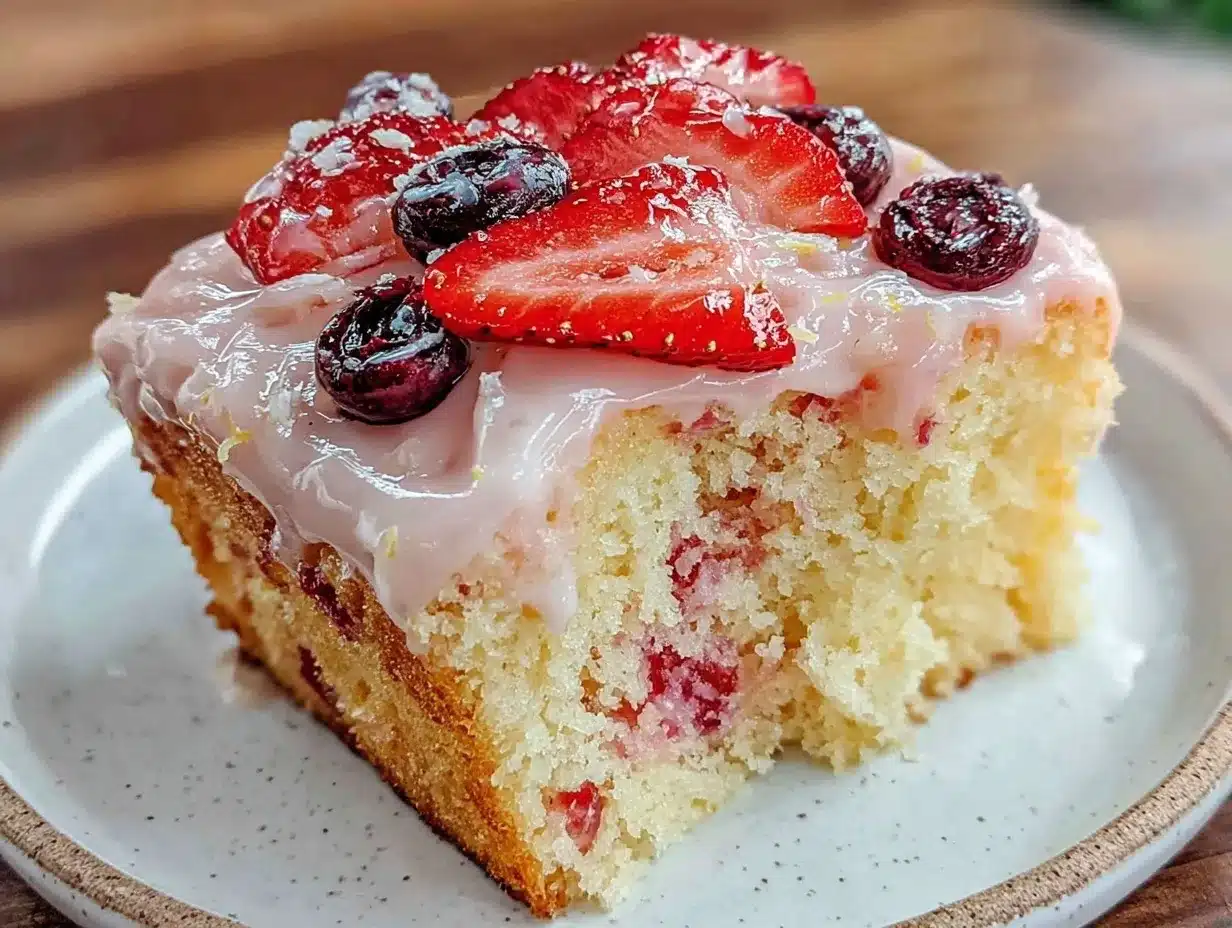 strawberry lemonade poke cake preparation steps