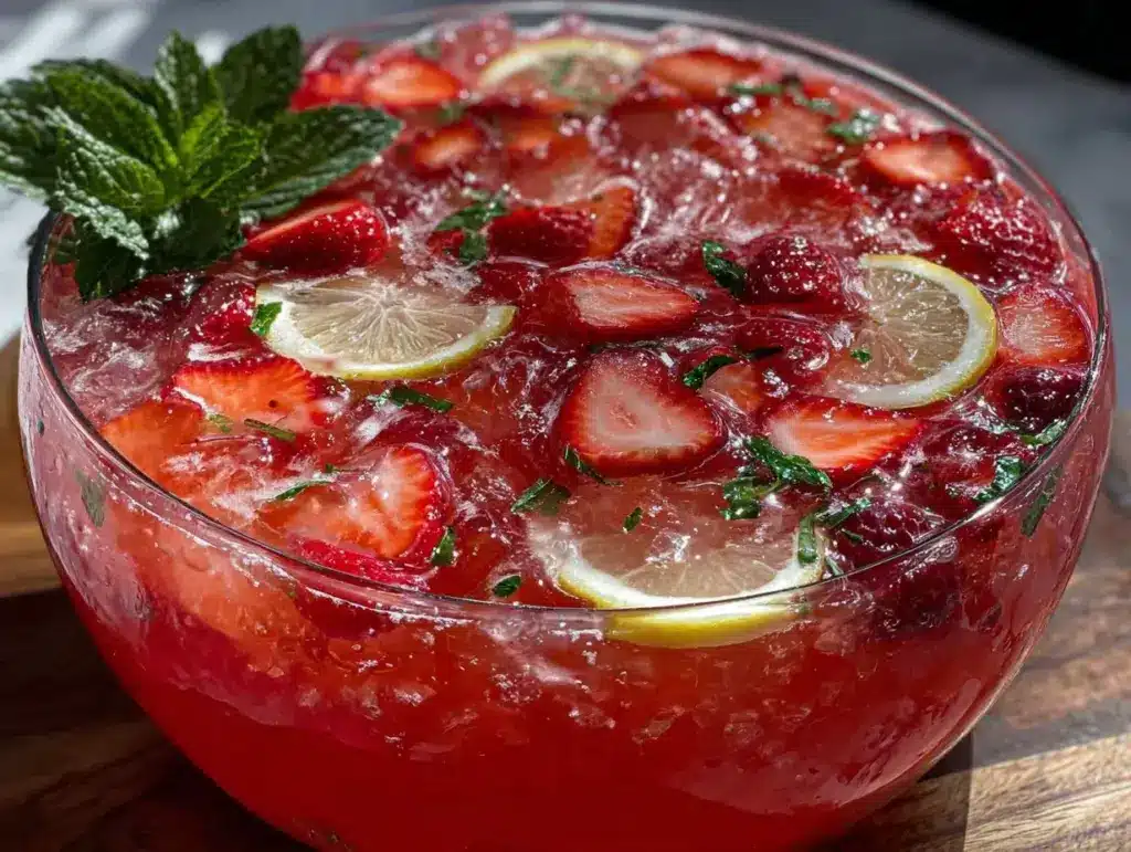 strawberry lemonade vodka punch - featured image