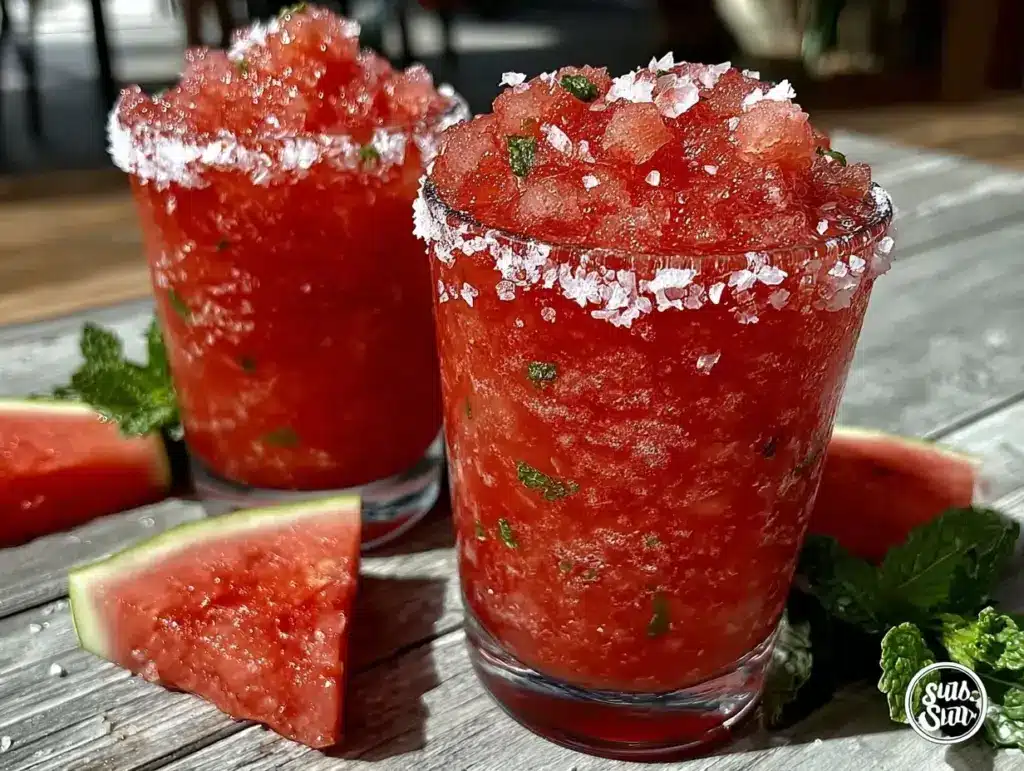 watermelon mint margarita slushie - featured image