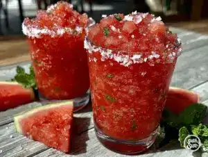 watermelon mint margarita slushie - featured image