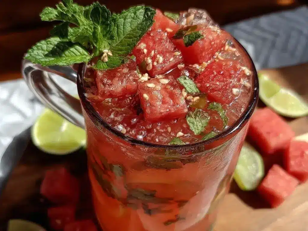 watermelon mint mojito pitcher recipe - featured image