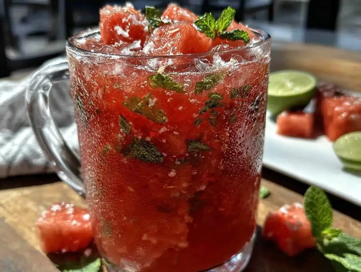 watermelon mint mojito pitcher recipe preparation steps