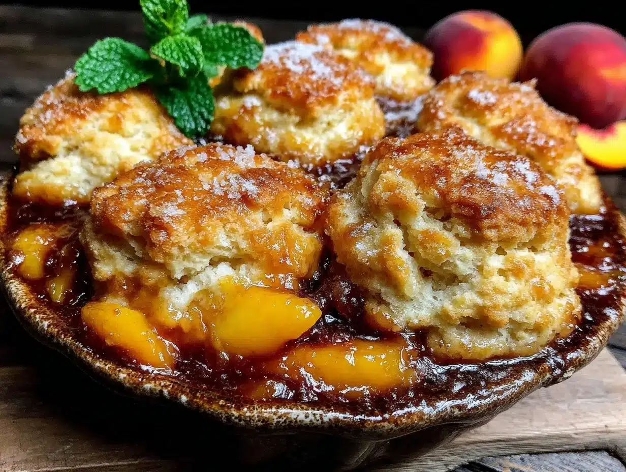 bourbon peach cobbler - featured image