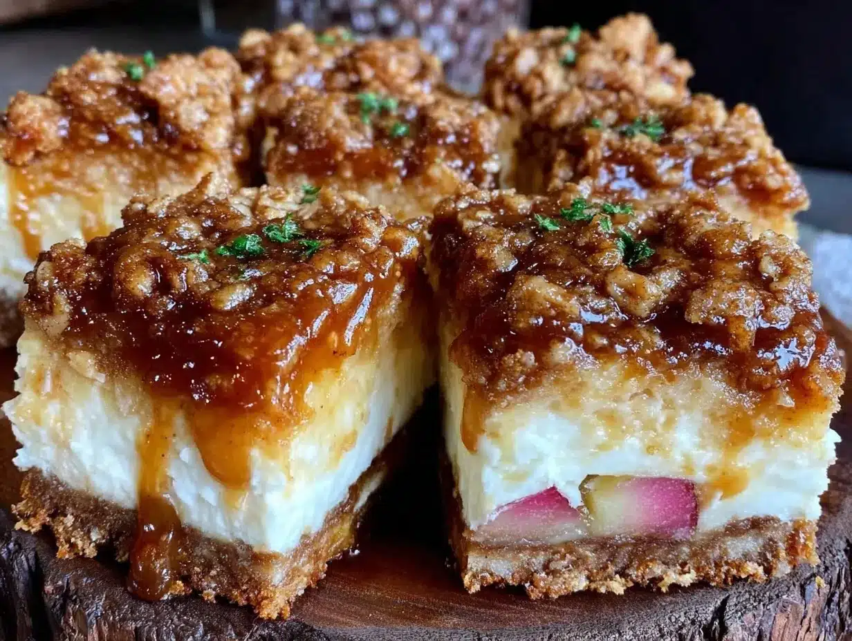 caramel apple cheesecake bars preparation steps