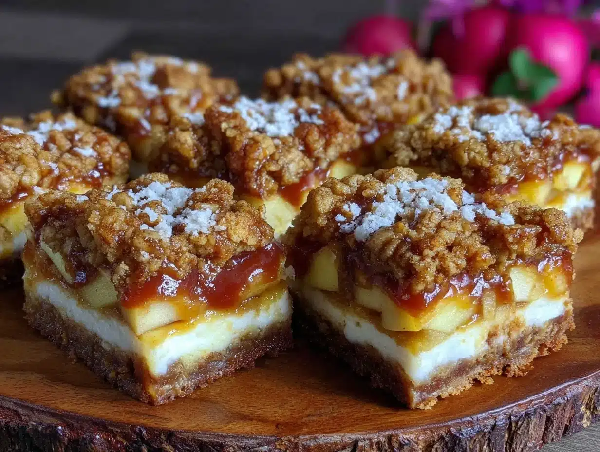 caramel apple cheesecake bars - featured image