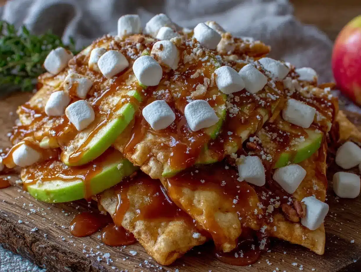 caramel apple nachos preparation steps