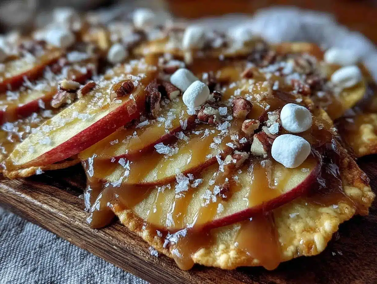 caramel apple nachos - featured image