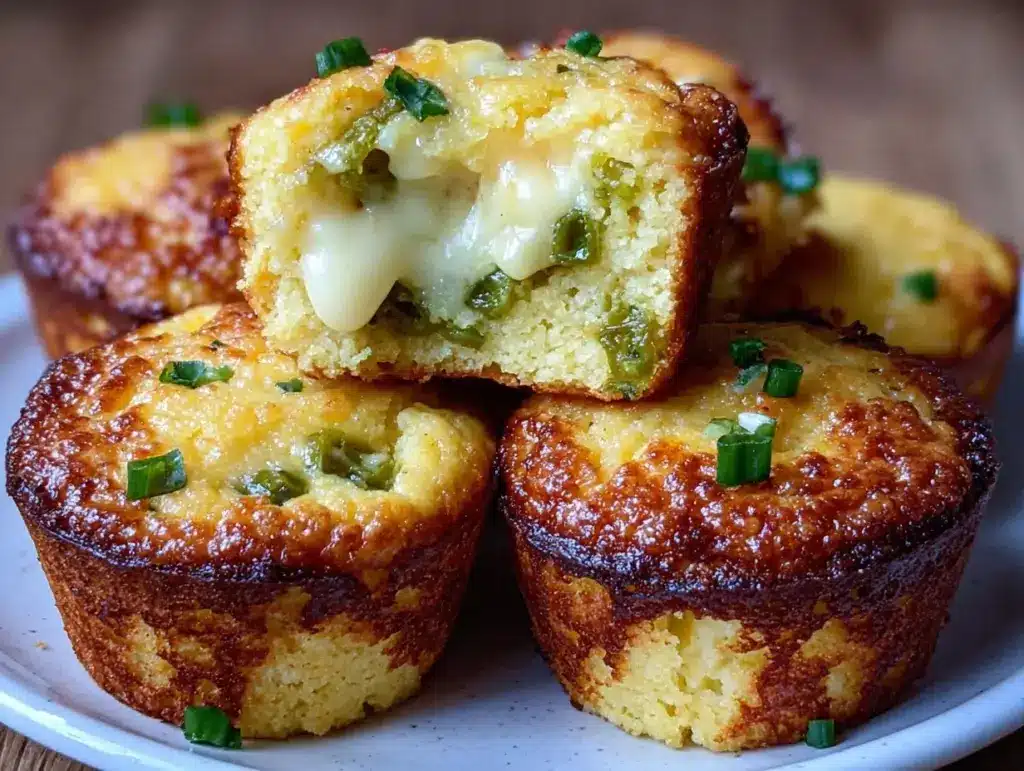 cheesy green hatch chili cornbread muffins - featured image