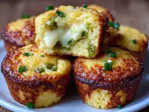 cheesy green hatch chili cornbread muffins - featured image