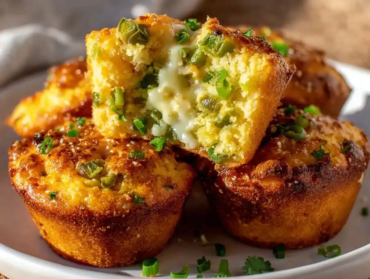 cheesy green hatch chili cornbread muffins preparation steps