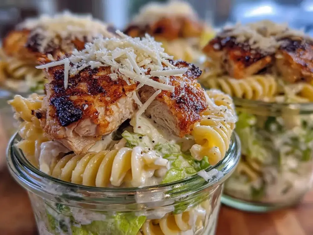 chicken caesar pasta salad - featured image