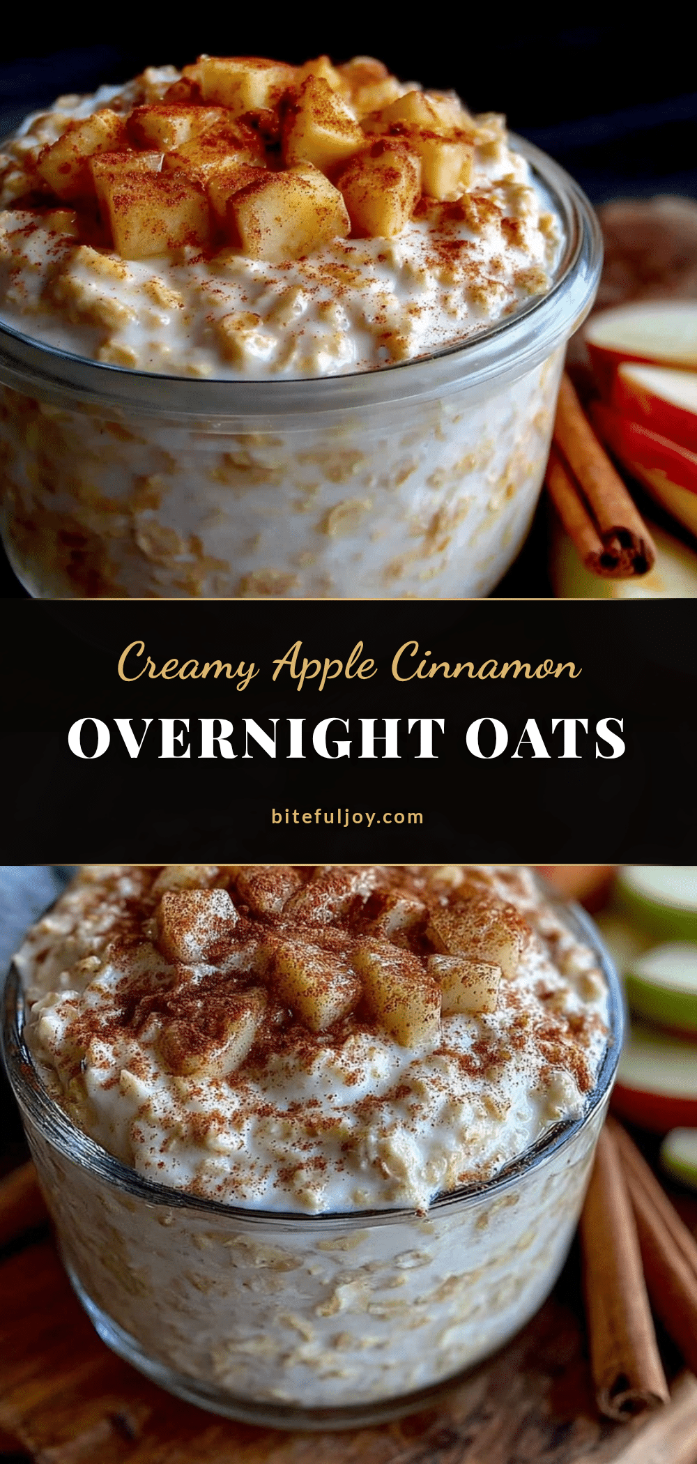 creamy apple cinnamon overnight oats recipe